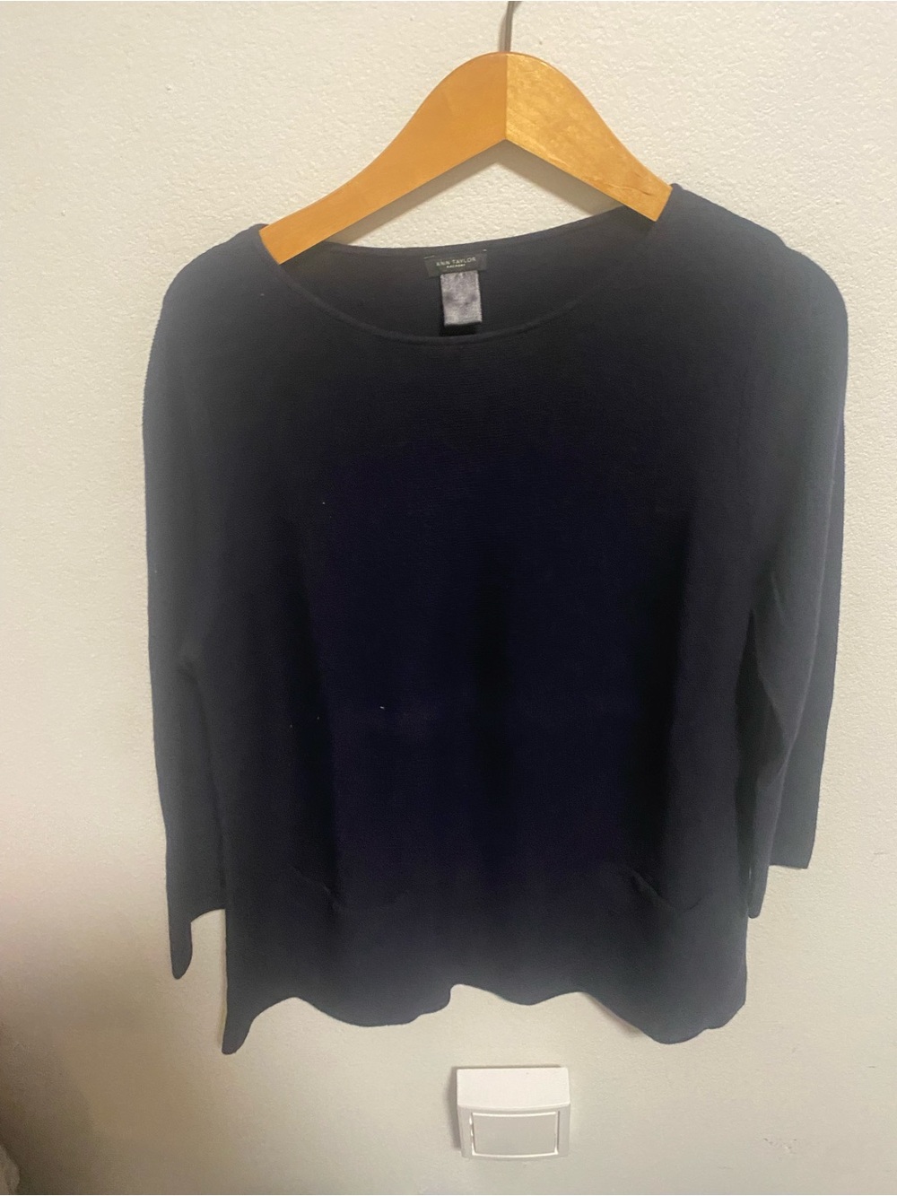 Ann Taylor Navy Blue Blouse Size Large